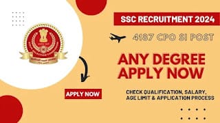 SSC CPO SI Recruitment 2024: Apply for 4187 Sub-Inspector Vacancies, Check Eligibility Criteria!