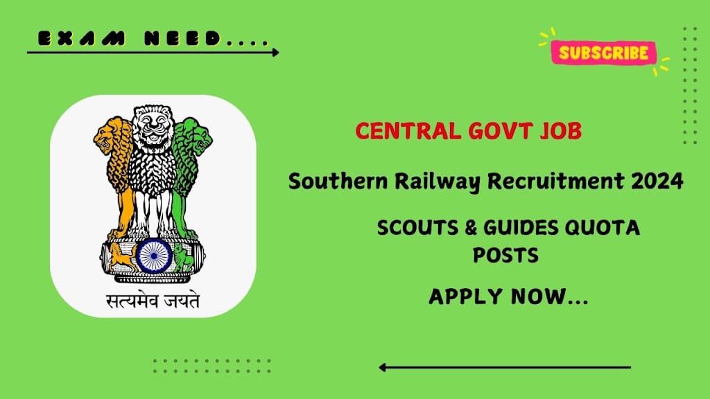 Southern Railway Recruitment 2024: Apply for Scouts & Guides Quota Posts - Check Eligibility Details!