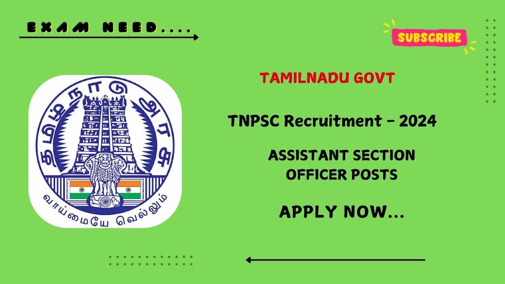 TNPSC Recruitment 2024: Notification Annonced 35 Assistant Section Officer (ASO) Posts, Check Eligibility - Apply Now!