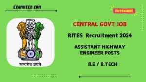 RITES Recruitment 2024: Official Notification for 60 Assistant Highway Engineer & Other Posts – Apply Now!