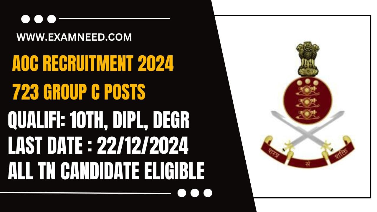 AOC Recruitment 2024 Official Notification Released for 723 Group C Posts – Apply Now!