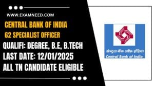 Read more about the article Central Bank of India Recruitment 2025: 62 Specialist Officer (IT) Positions Available, Apply Now!