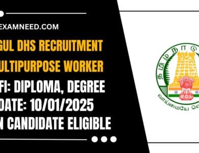 Dindigul DHS Recruitment 2025 Notification for 25 Multipurpose Worker Posts – Apply Now!