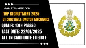 Read more about the article ITBP Recruitment 2025: Official Notification for 51 Constable (Motor Mechanic) Posts – Apply Now!