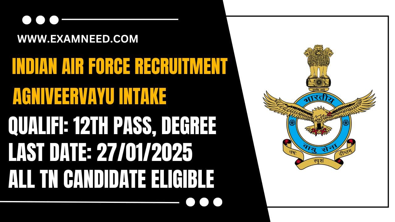 Indian Air Force Recruitment 2025 Notification Released for Agniveervayu Intake 012026 Posts - Apply Now!