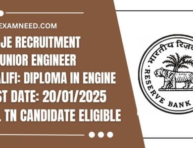 RBI JE Recruitment 2025 Central Government Announced for 11 Junior Engineer Posts - Apply Now!