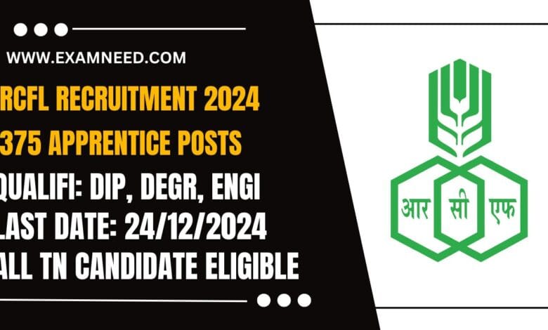 RCFL Recruitment 2025 Online Notification for 378 Apprentice Posts – Apply Now!