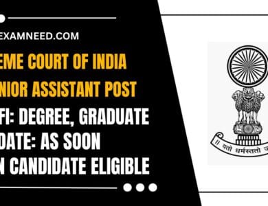 Supreme Court of India Recruitment 2025 Apply for 241 Junior Court Assistant Posts, Check More Details!