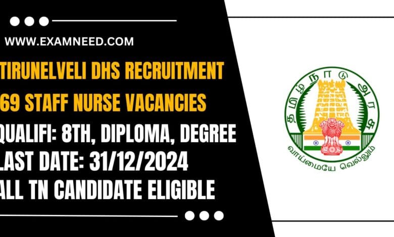 Tirunelveli DHS Recruitment 2025 – 69 Various Posts; Apply Now, No Exam & No Fees