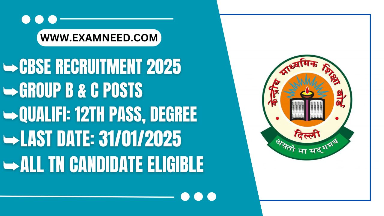 CBSE Recruitment 2024 Apply for latest Group B and C posts. Check eligibility, syllabus, and application deadlines here!