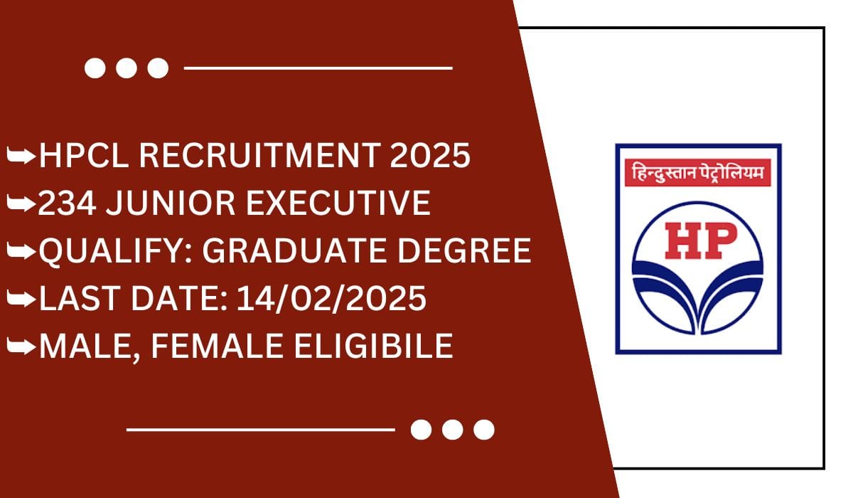 HPCL Recruitment 2025 Official Notification 234 Junior Executive Posts; Apply Now!