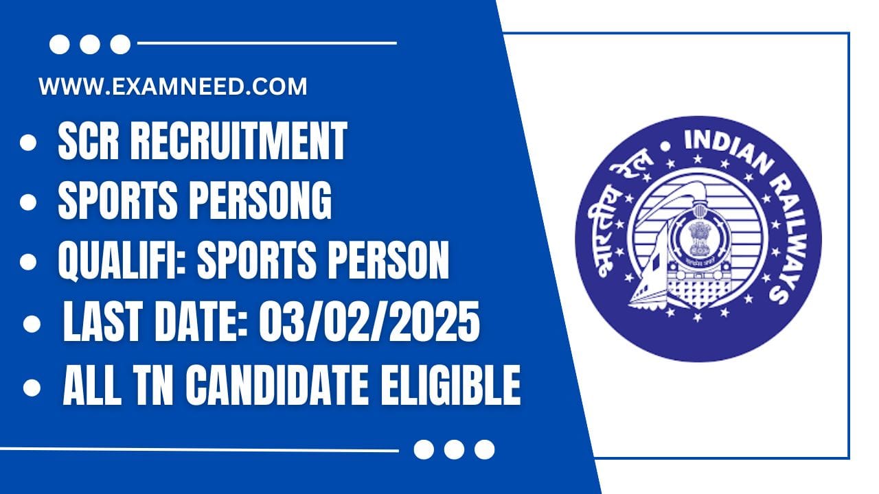 SCR Recruitment 2025 Apply for 61 Sports Person Posts – Notification Released!