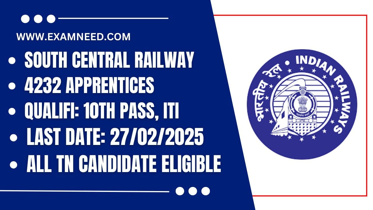 SCR Recruitment 2025 Official Notification for 4232 Apprentice Posts; Apply Now!