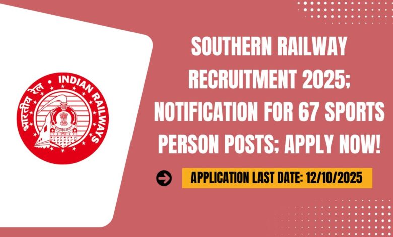 Southern Railway Recruitment 2025