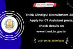 TNRD Dindigul Recruitment 2025
