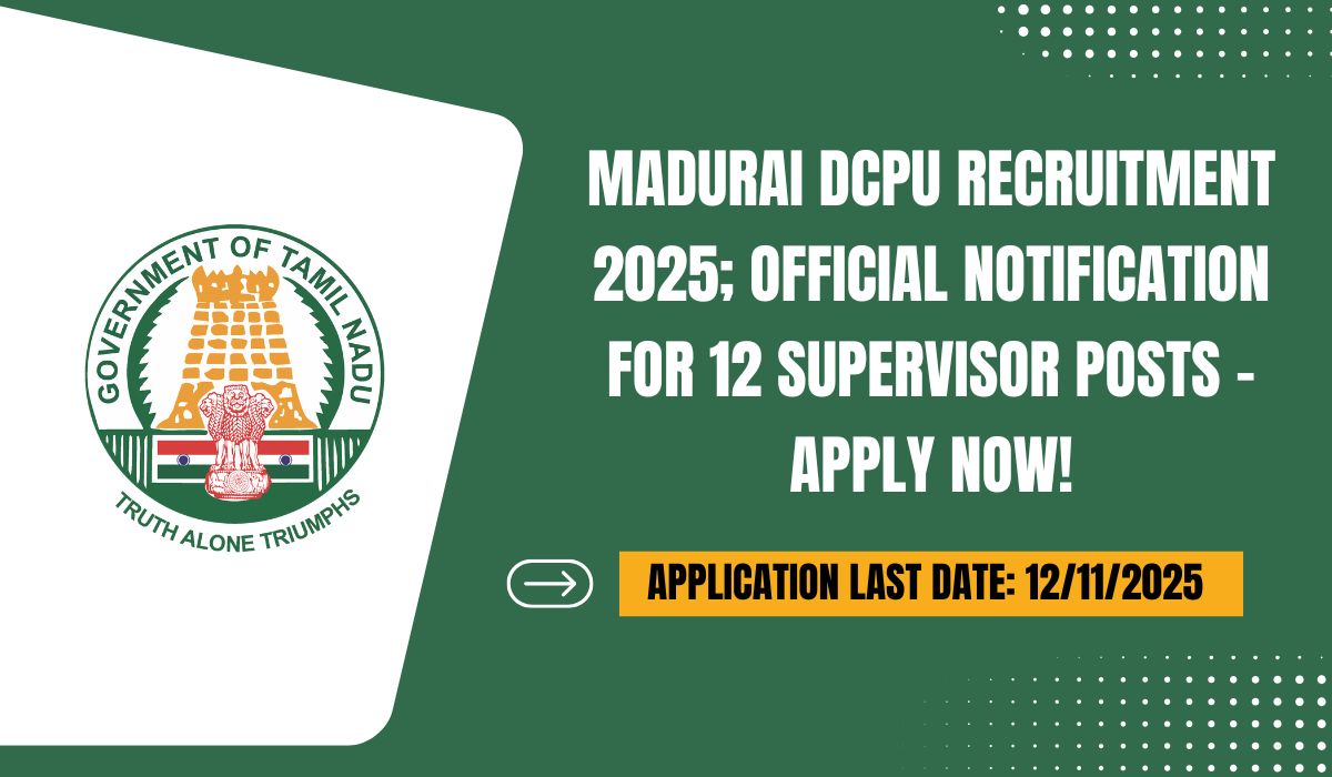 Madurai DCPU Recruitment 2025