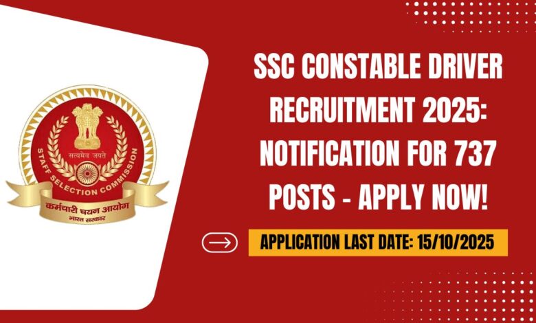 SSC Constable Driver Recruitment 2025