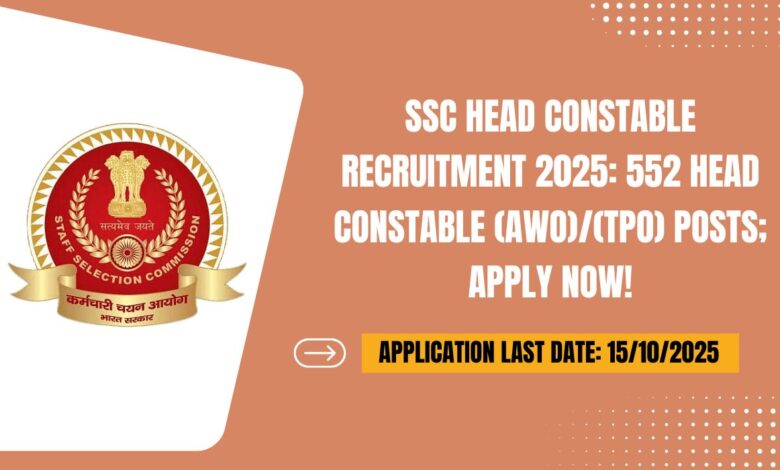 SSC Head Constable Recruitment 2025
