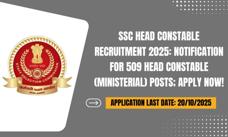 SSC Head Constable Recruitment 2025
