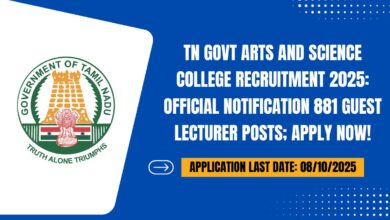 TN Govt Arts and Science College Recruitment 2025