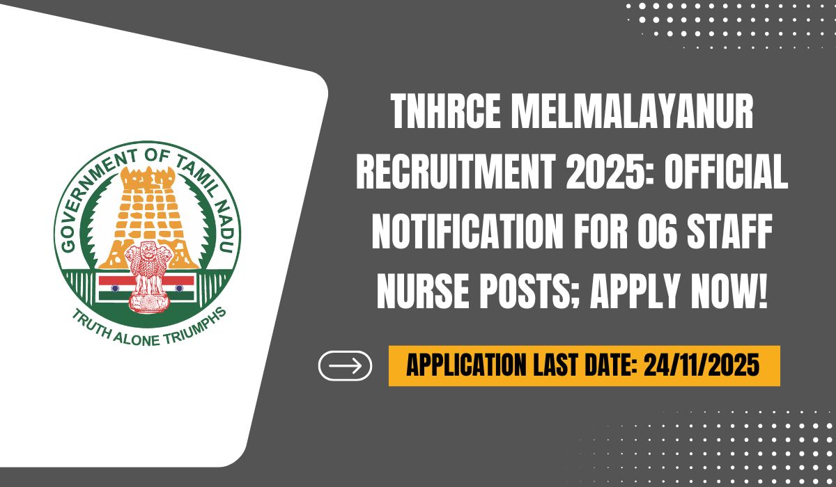 TNHRCE Melmalayanur Recruitment 2025