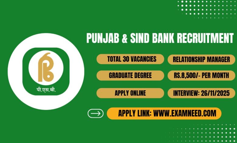 Punjab & Sind Bank Recruitment 2025