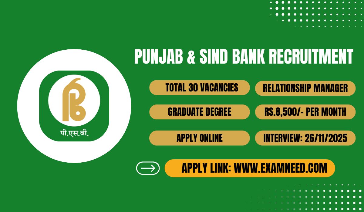 Punjab & Sind Bank Recruitment 2025