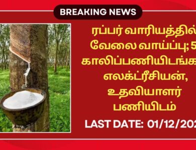 Rubber Board Recruitment 2025