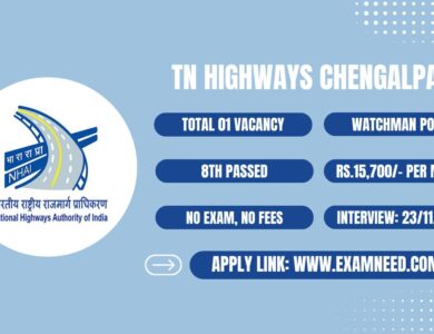 TN Highways Department Chengalpattu Recruitment 2025 Notification PDF