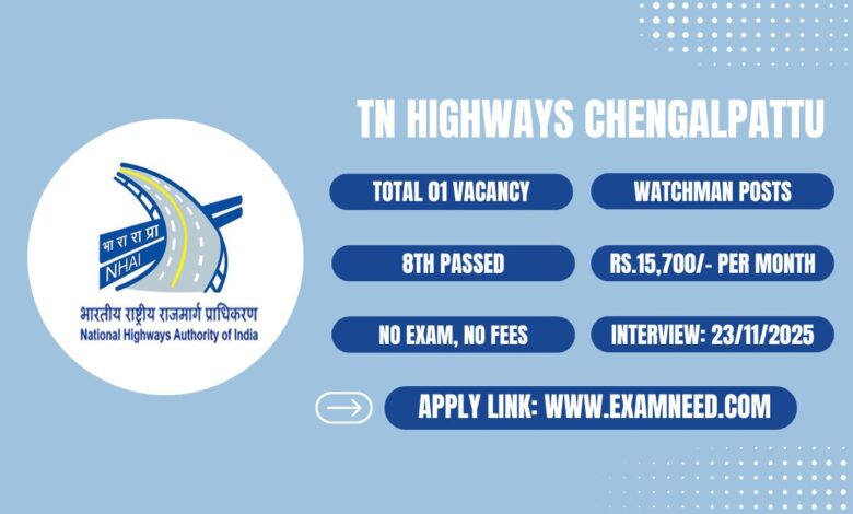 TN Highways Department Chengalpattu Recruitment 2025 Notification PDF