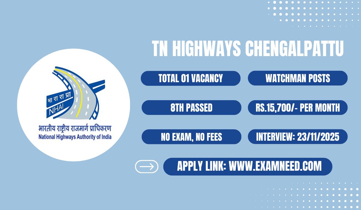 TN Highways Department Chengalpattu Recruitment 2025 Notification PDF
