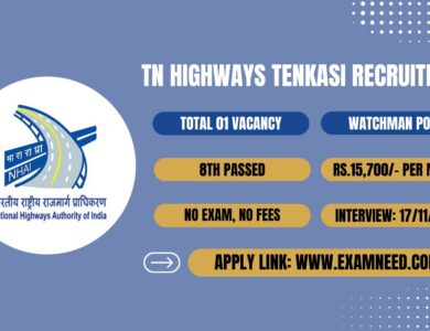 TN Highways Department Tenkasi Recruitment 2025 Notification PDF