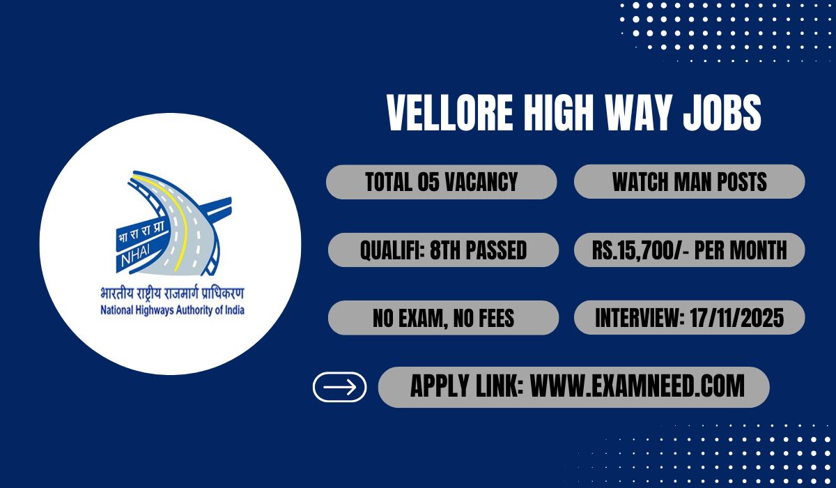 TN Highways Department Vellore Recruitment 2025