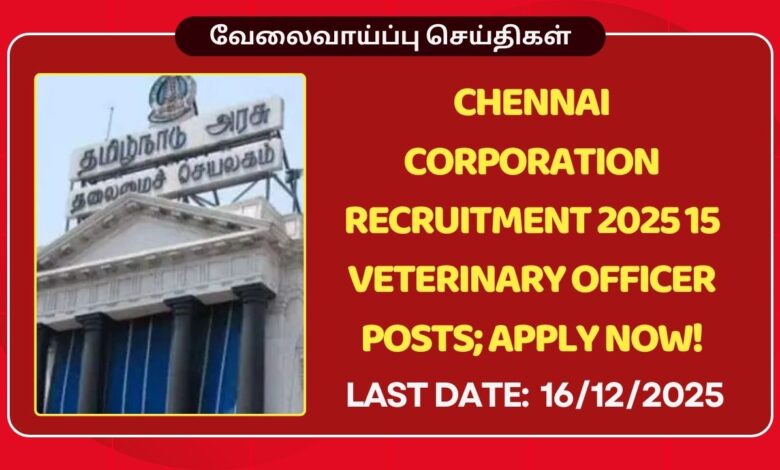 Chennai Corporation Recruitment 2025