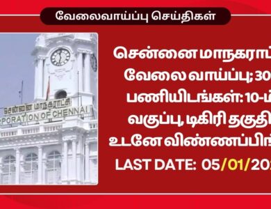 Chennai Corporation Recruitment 2026