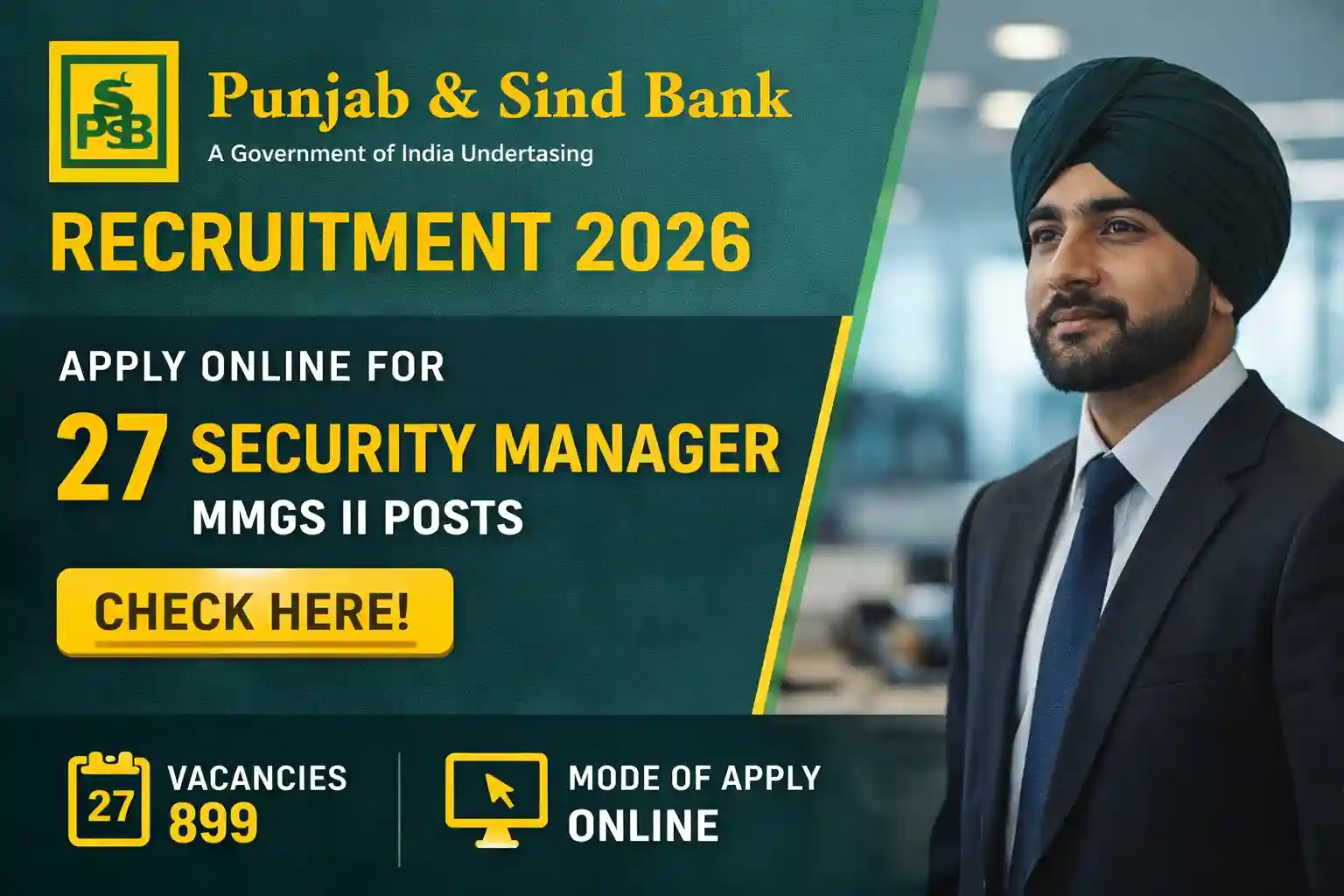 Punjab and Sind Bank Recruitment 2026 Notification PDF