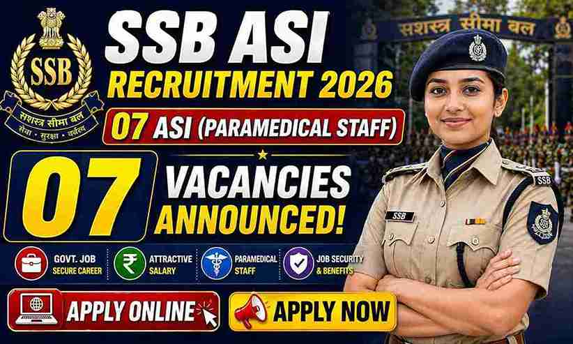 SSB ASI Recruitment 2026 Apply Online