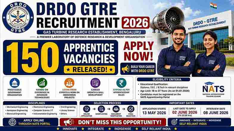 DRDO GTRE Recruitment 2026 Apply Link