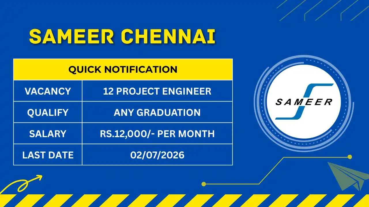 SAMEER Chennai Recruitment 2026