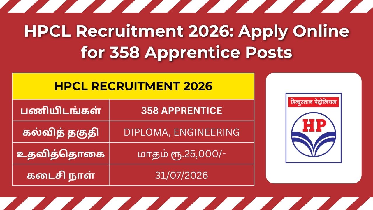 HPCL Recruitment 2026 notification for 358 Apprentice vacancies at Hindustan Petroleum Corporation Limited.