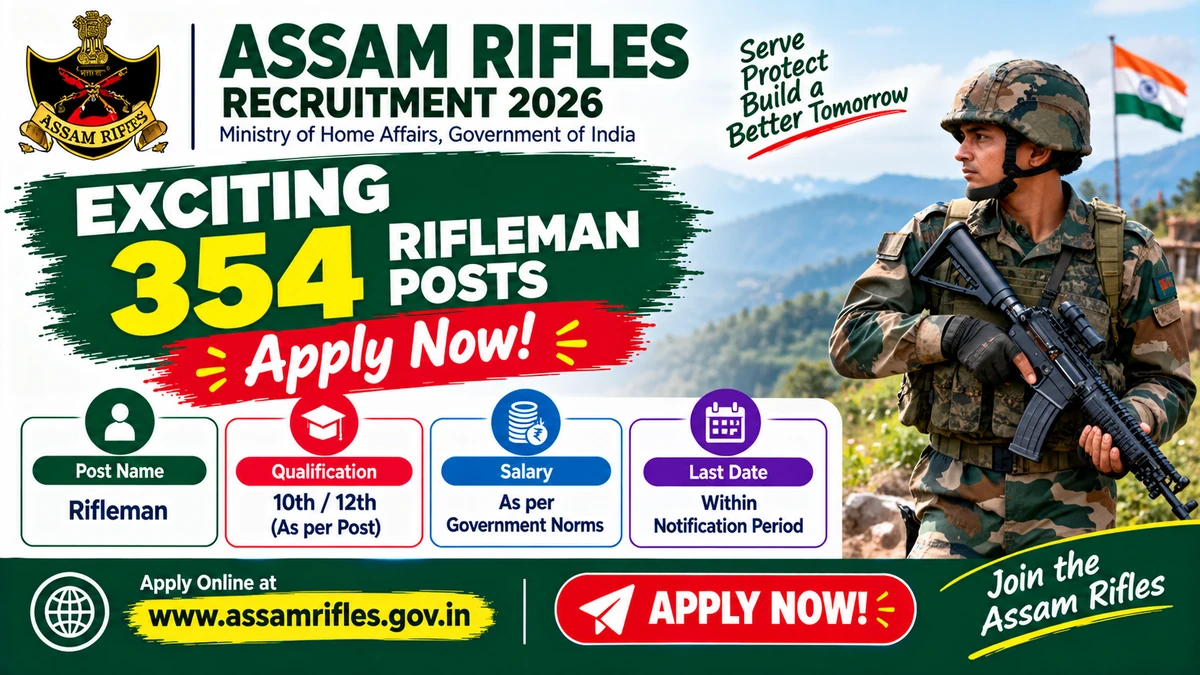Assam Rifles Recruitment 2026: Exciting 354 Rifleman Posts – Apply Now! 2 Assam Rifles Recruitment 2026 354 Rifleman Posts