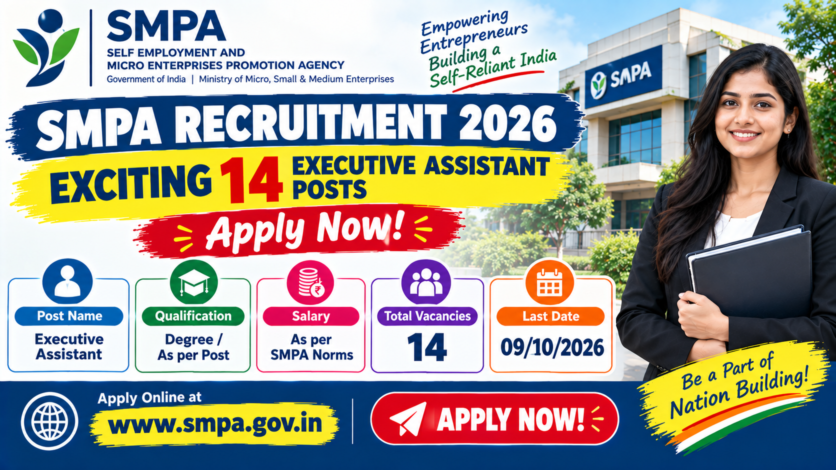 SMPA Recruitment 2026 14 Executive Assistant Posts