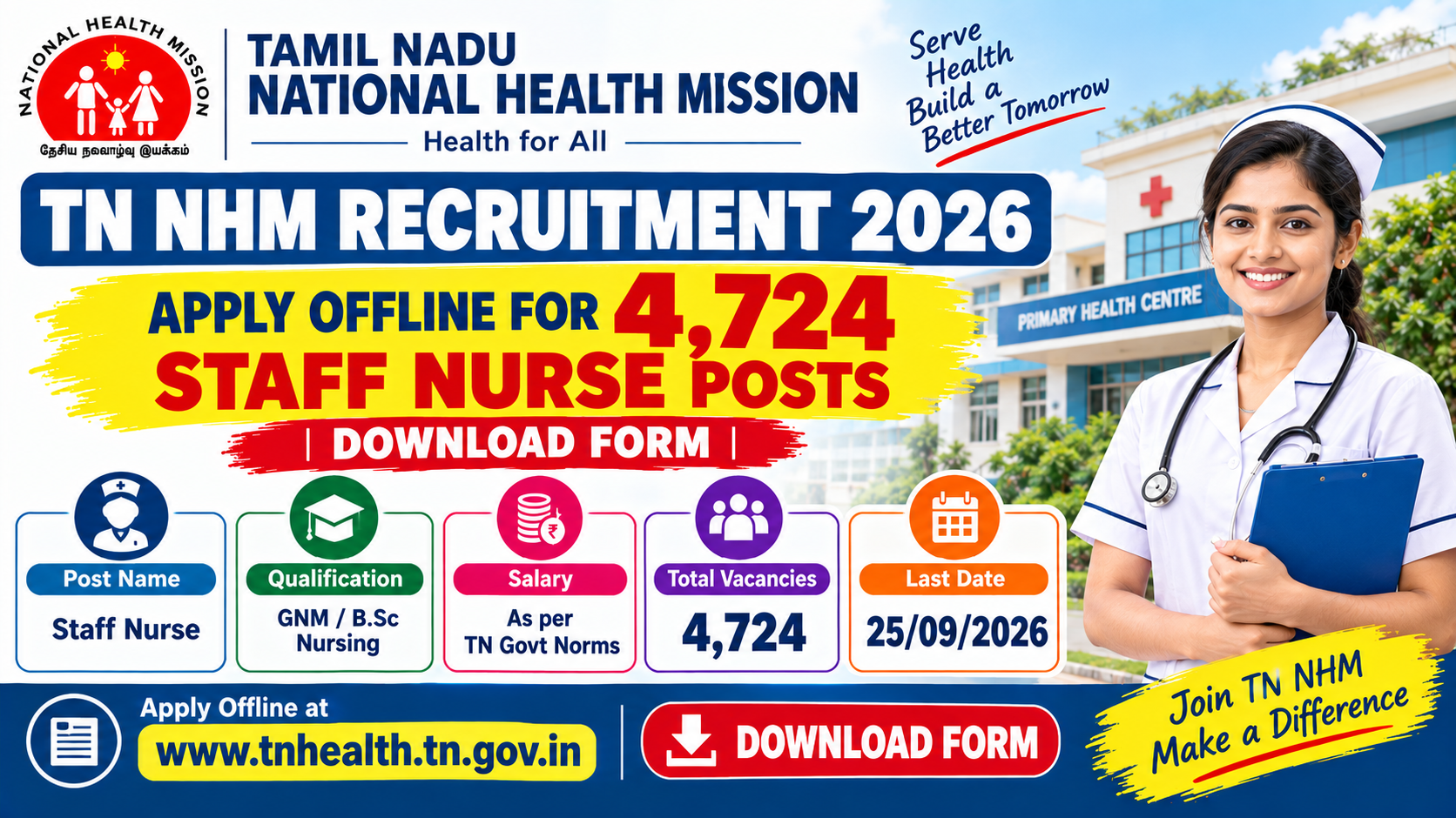 TN NHM Recruitment 2026 – Staff Nurse Posts