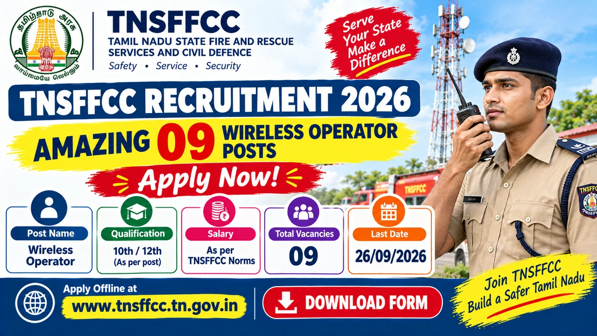 TNSFFCC Recruitment 2026 09 Wireless Operator Posts
